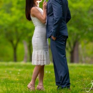 White lace sheath dress